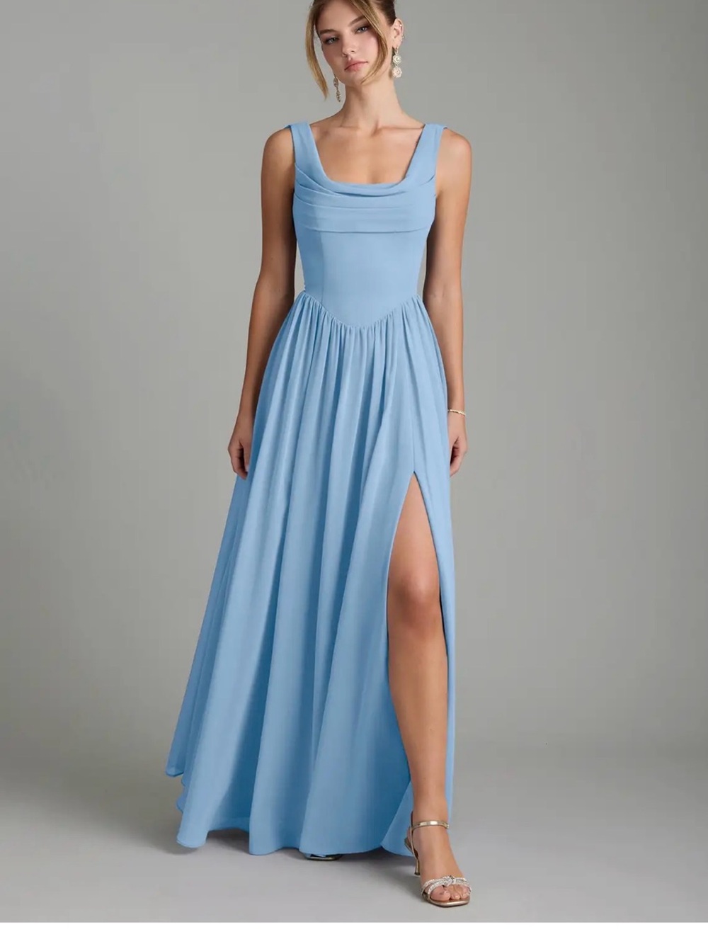 Azazie Bridemaid Dress in Powder Blue A4